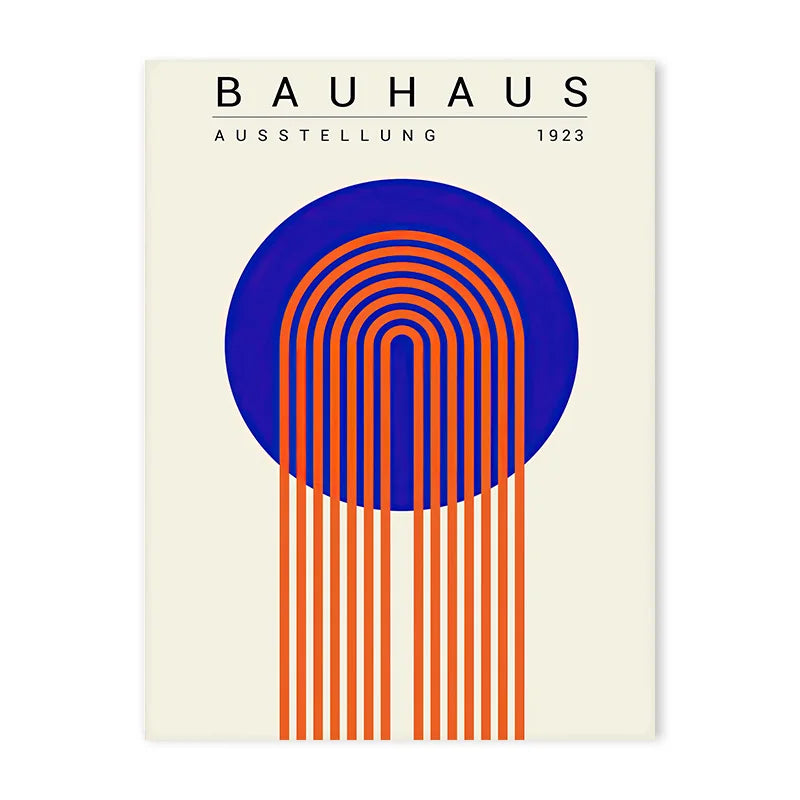 Affiche Bauhaus bleu et orange variante 2