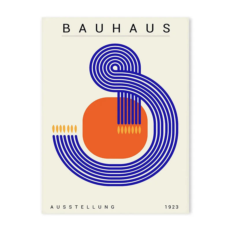 Affiche Bauhaus bleu et orange variante 3