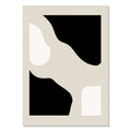 Affiche murale abstraite en noir blanc et beige sur toile rectangulaire