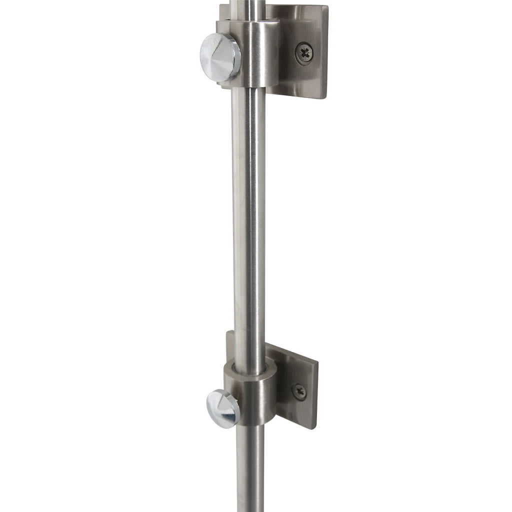 Barre de douche en métal brossé pour applique murale blanc mat avec bras courbé