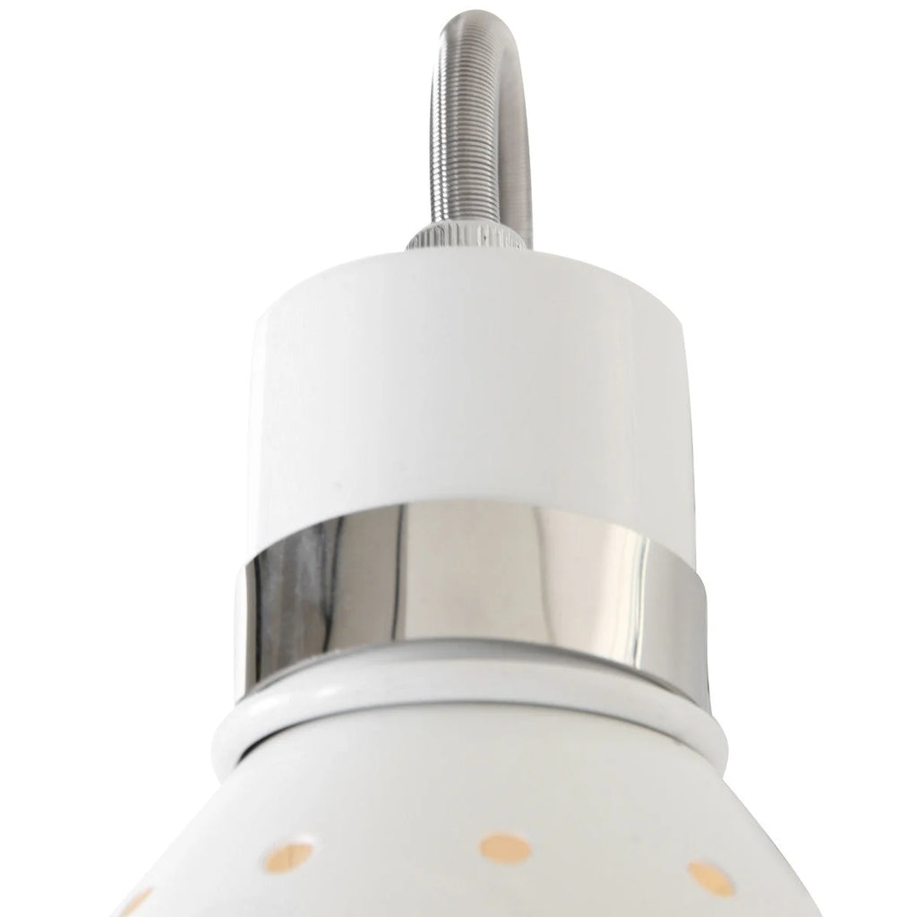Applique murale en métal blanc chromé à bras extensible avec lampe blanche et argentée