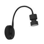 Applique murale noire en métal avec bras orientable et interrupteur intégré
