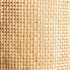 Zoom sur le tressage en rotin de l'applique murale