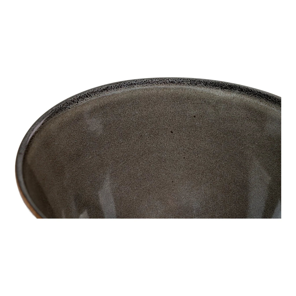 Bol en grès gris marron ø15 cm, lot de 4, fini specklé brillant
