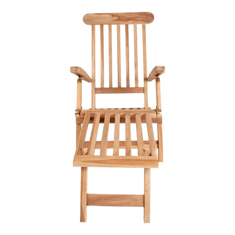 Chaise longue en teck – Dossier réglable – 150x60 cm