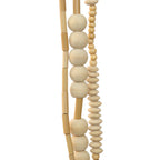 Collier décoratif en perles de bois naturel, formes variées