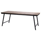 Console rectangulaire pliable en teck naturel et métal noir – 170x40 cm