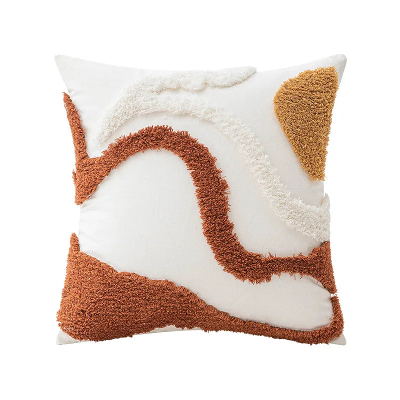 Variante 2 du coussin nordique avec motifs marron en relief