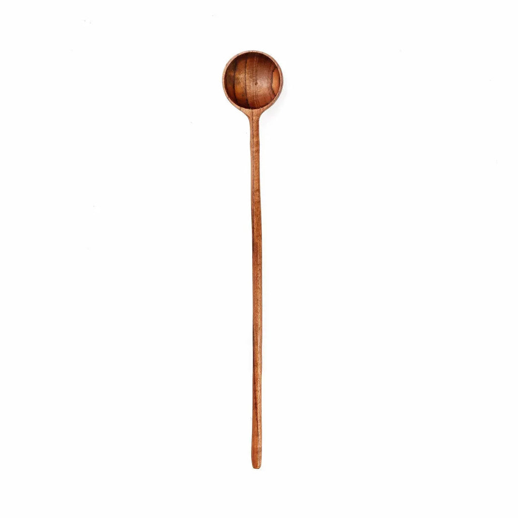 Cuillère de dosage en teck naturel avec long manche et bol rond pour cuisine