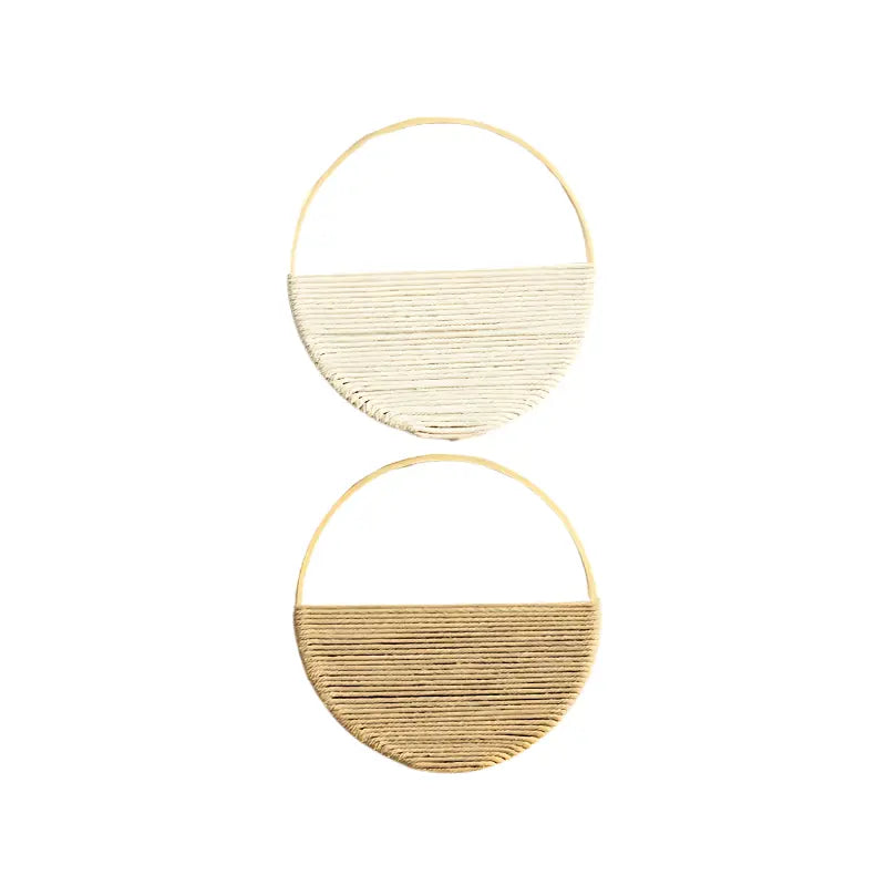 Déco murale ronde en macramé D20 - Lot de 2