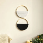 Déco murale ronde en macramé lot de 2 variante 2
