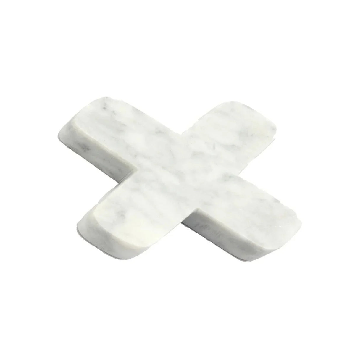 Dessous de plat en marbre blanc effet croix minimaliste pour décoration élégante