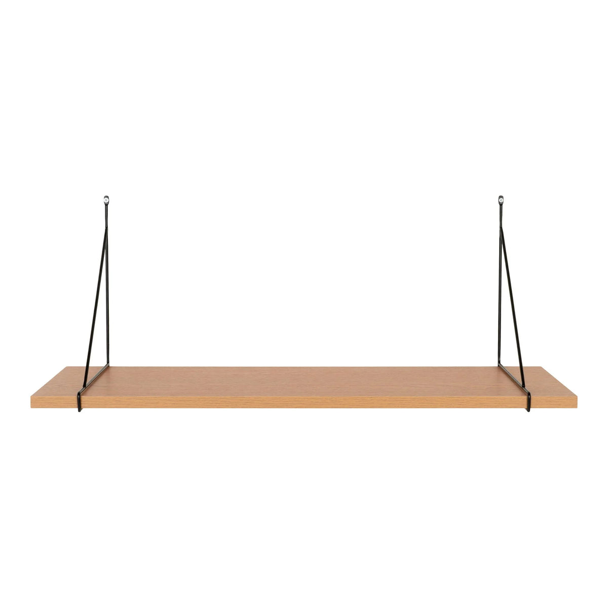 Étagère murale bois clair et métal noir rectangulaire 80x29 cm