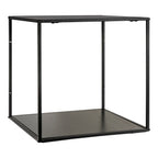 Étagère murale cube en métal noir et bois texturé 36x36x36 cm