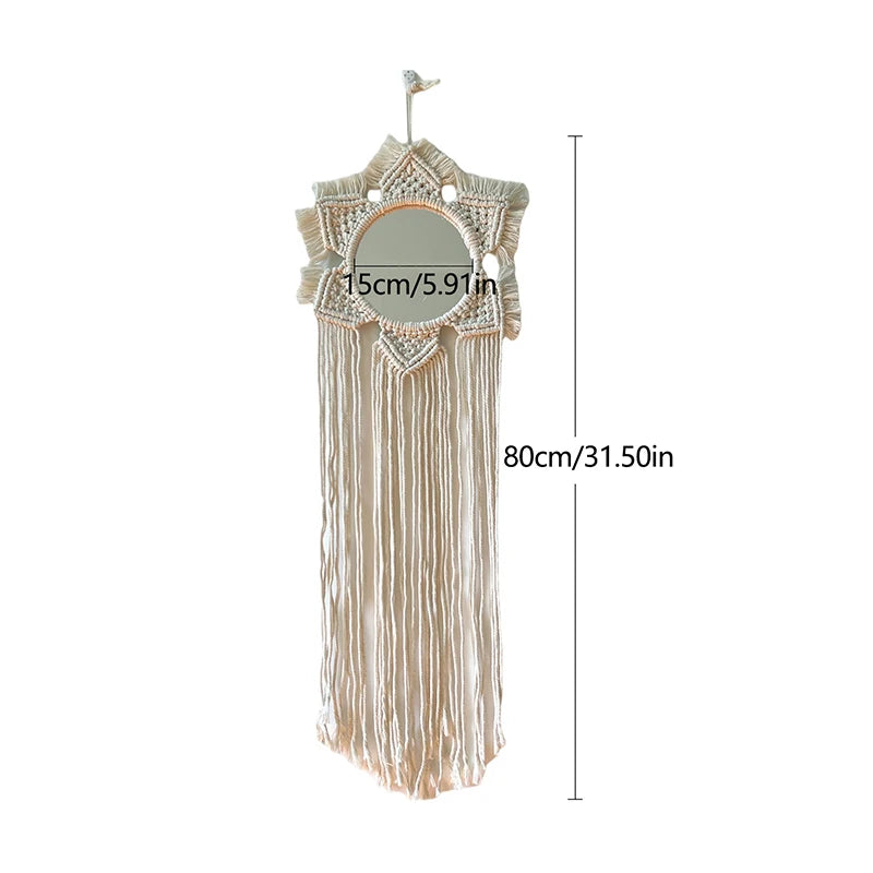 Dimensions du grand miroir macramé