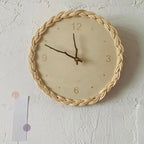 Horloge murale en rotin variante 1
