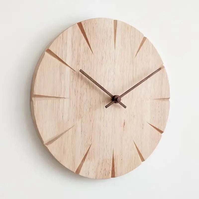 Horloge murale ronde en bois vue profil
