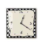Horloge murale style bande dessinée carré noir