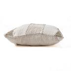 Housse de coussin en lin texturé écru beige naturel tissé