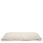 Coussin rectangulaire crème en coton avec housse texturée 35x100 cm