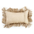 Housse de coussin rectangulaire en jute naturel avec franges décoratives