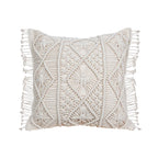 Housse de coussin macramé carré blanc 2