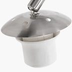 Cap en métal argenté perforée avec base en plastique pour Lampadaire arc H240 cm