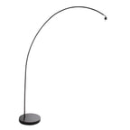 Lampadaire arc noir en métal avec abat-jour blanc hémisphère, hauteur H185 cm