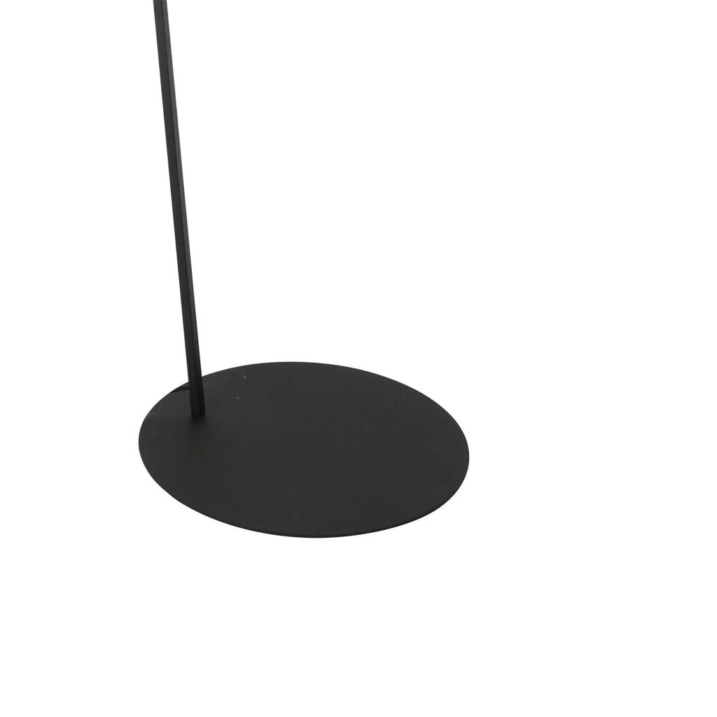 Base de lampe de sol en métal noir mat et tige cylindrique élancée