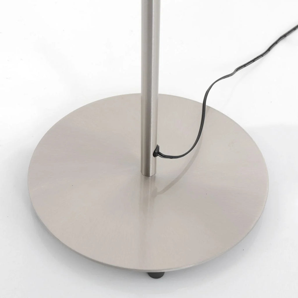 Base de lampe en métal brossé avec cordon noir pour Lampadaire en métal à bras orientable avec variateur