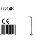 Lampadaire en métal bronze avec tête orientable et lumière circulaire dimmable