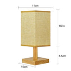 Dimensions de la lampe en bois carré 2