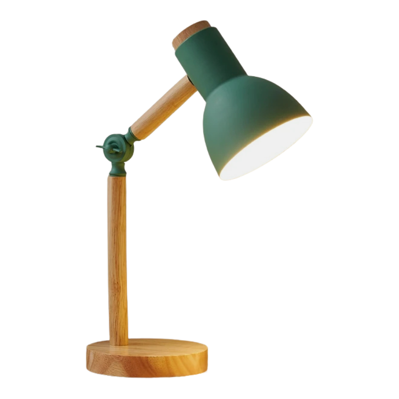 Lampe en bois articulée fond blanc