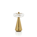 Lampe de table LED en laiton doré avec verre facetté, H24 cm