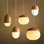 Luminaire suspension bois design