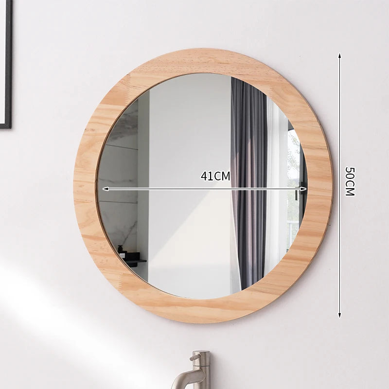 Variante 3 du Miroir Bois Rond Salle De Bain beige