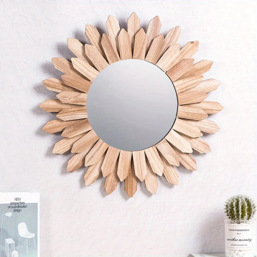 Miroir bois rustique en situation dans une pièce