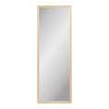 Miroir mural rectangulaire en bois clair naturel, 45x110 cm
