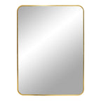 Miroir rectangulaire 50x70 cm au cadre aluminium laiton doré élégant