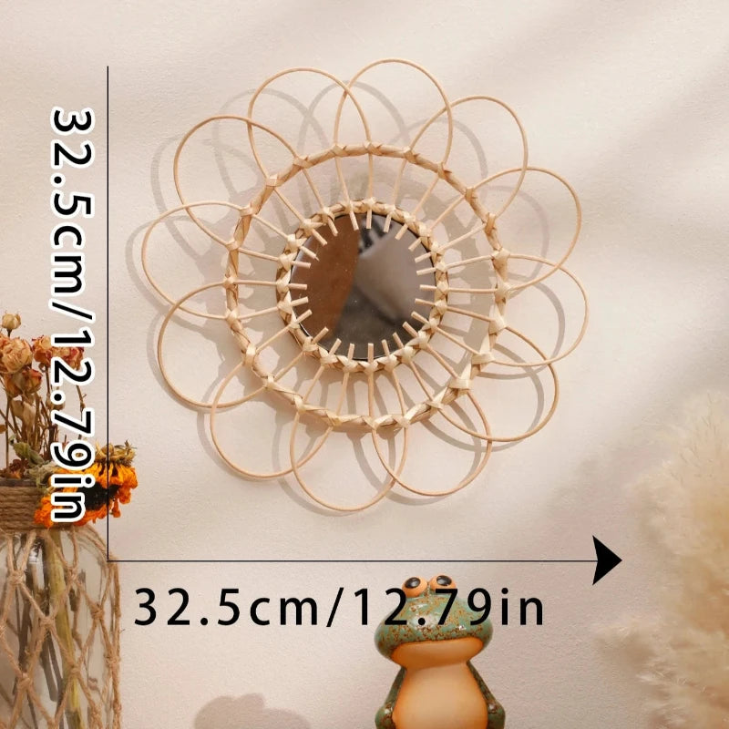 Dimensions du miroir rotin bambou