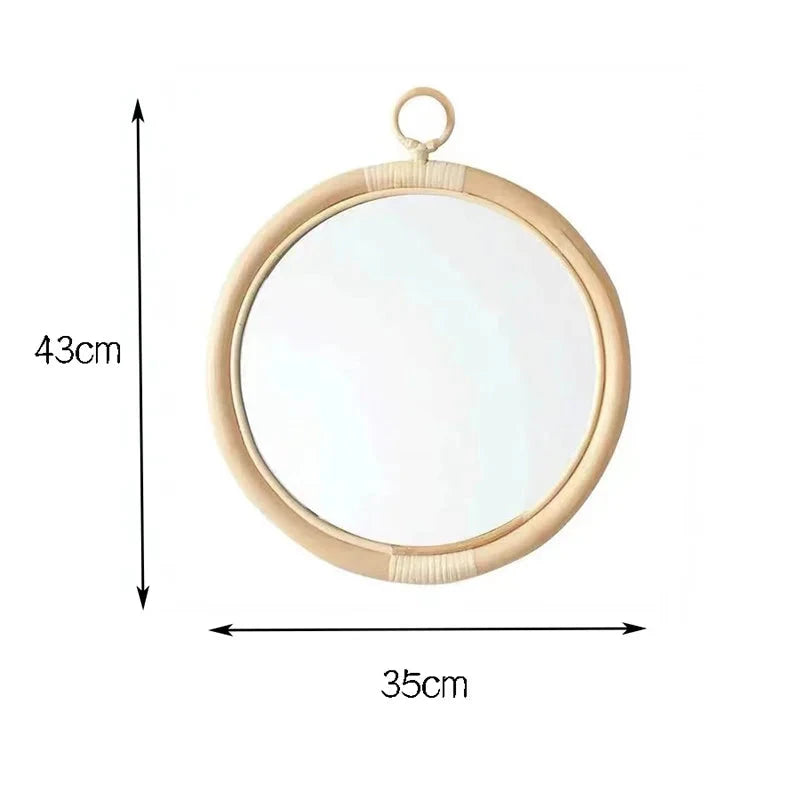 Les dimensions du miroir rotin déco