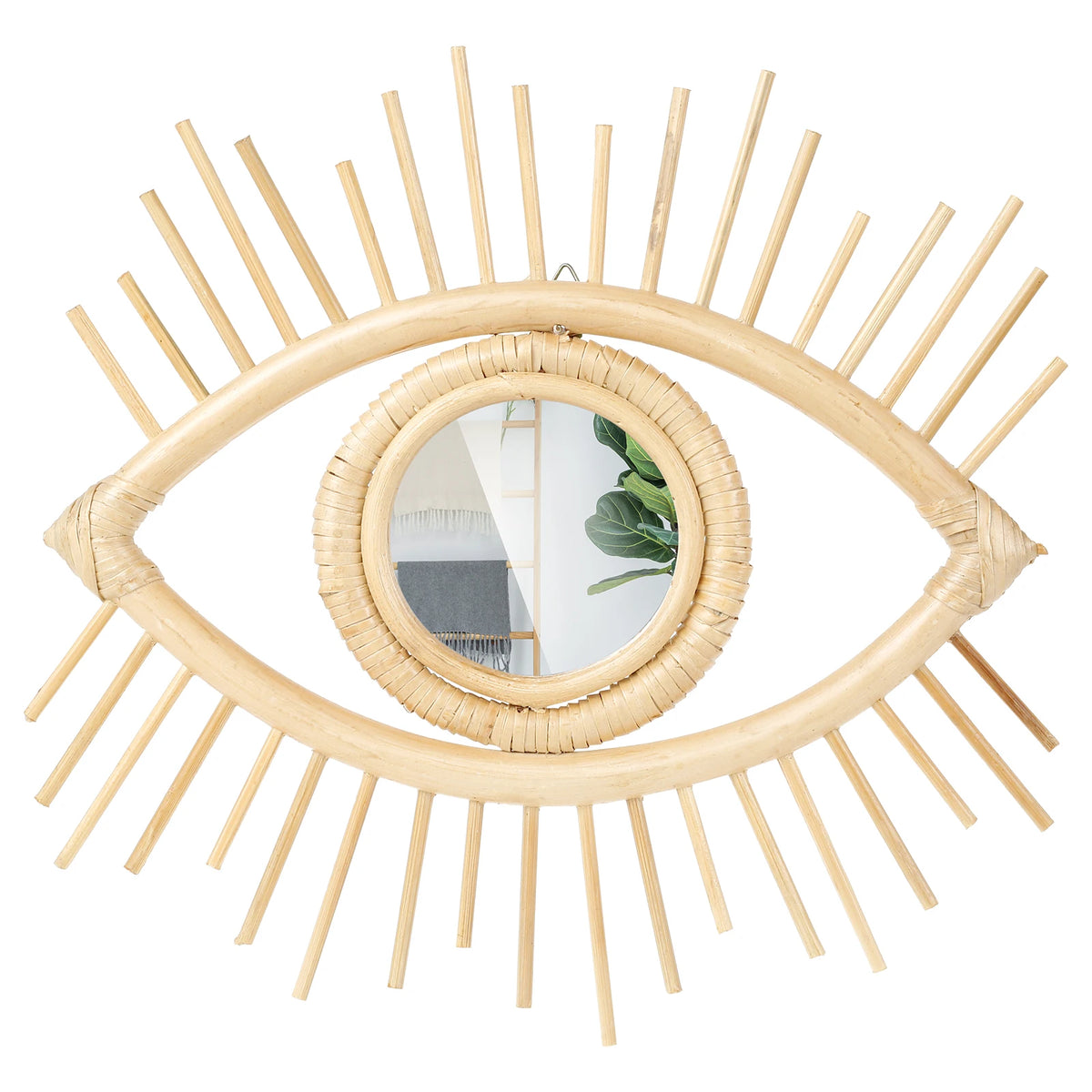 Miroir rotin œil