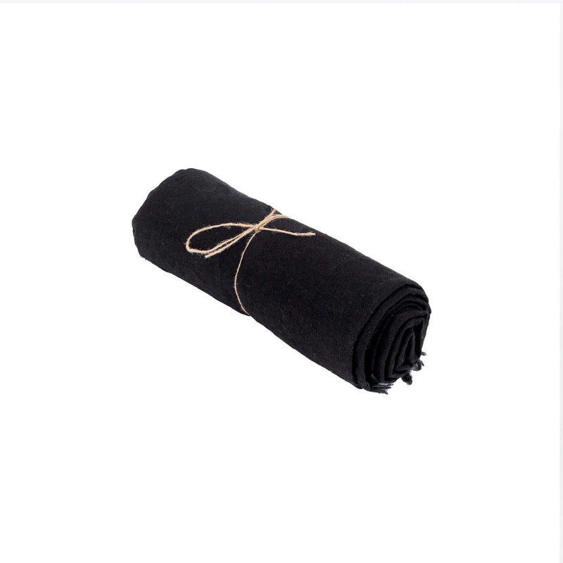 Nappe en lin noir 150x200 cm pour table à manger
