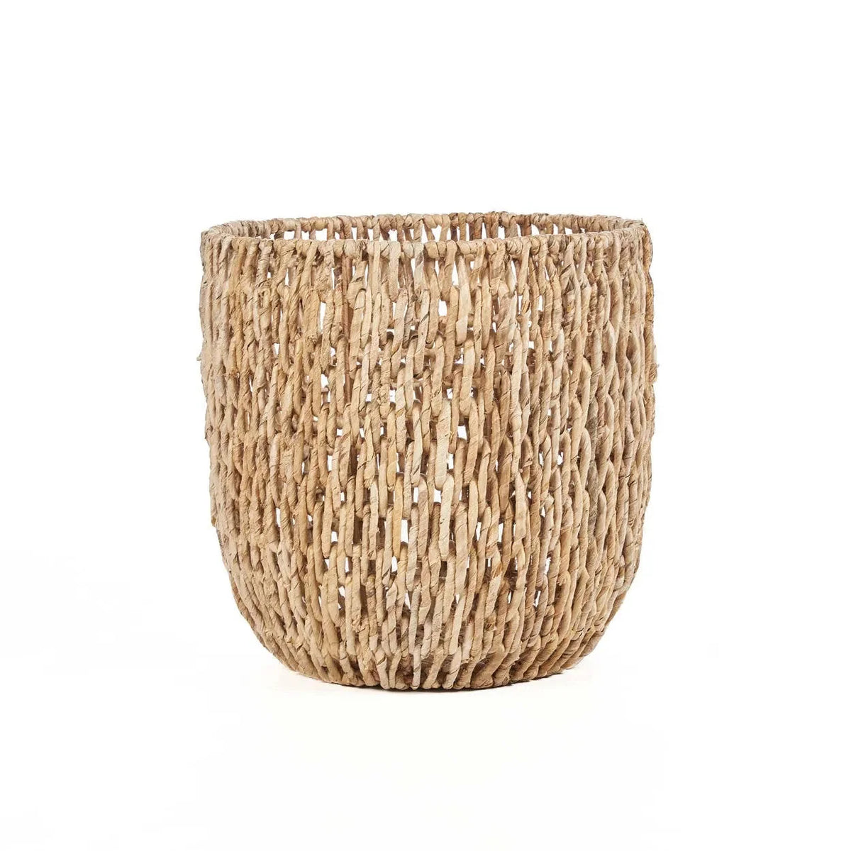 Panier en feuilles de bananier tressées 29 cm naturel