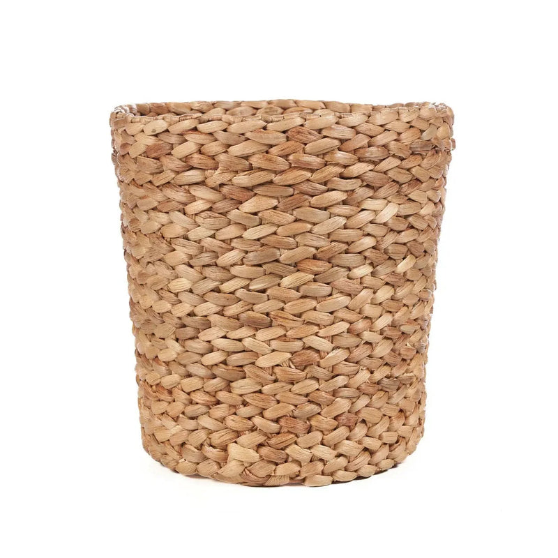 Panier de rangement en jonc de mer tressé naturel cylindrique