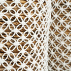 Panier de rangement en rotin naturel motif croisé avec poignées intégrées