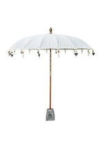 Parasol crème 250 cm avec pampilles