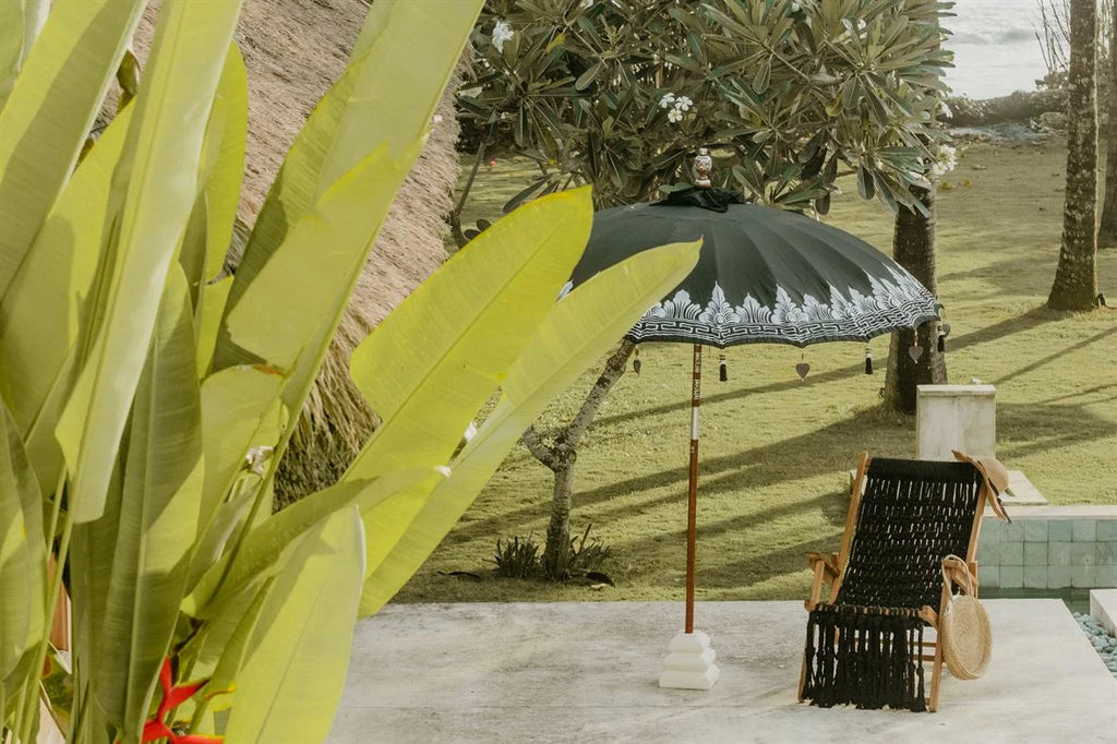 Parasol en tissu imperméable 250 cm noir