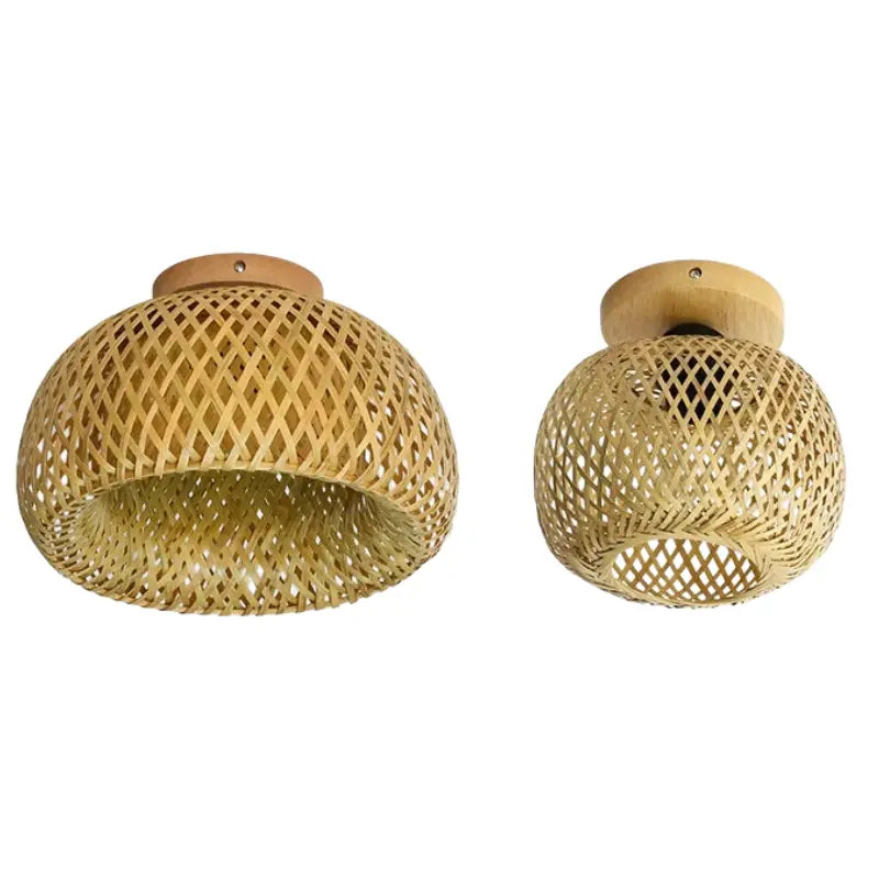 Plafonnier bambou rotin