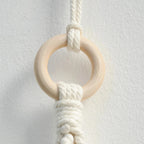 Anneau en bois de suspension du porte-papier toilette mural en macramé